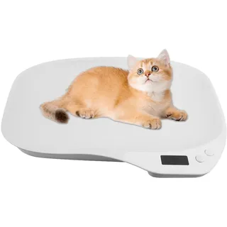 Tierwaage für Kleine Tiere, Digitale Haustierwaage 15Kg (±1gram), LCD Digitale Katzenwaage, Mini Waage Mit LCD-Display, Babywaage Digital, Gewichtswaage für Kätzchen Welpen Hamster Vögel Kaninchen