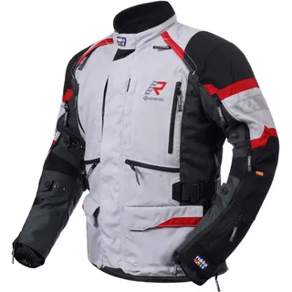 Rukka Madagasca-R Motorrad Textiljacke, schwarz-grau-rot, Größe 58 für Männer