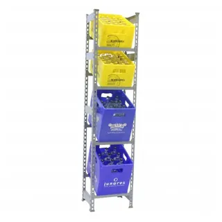 simonclick Simonbottle 4 Metallregal 2000x400x300 Mm - Grey - One Size