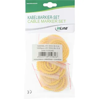 InLine Inline® Kabelmarkierer 3,0-5,2mm, Nr.0-9, 1000 Stück