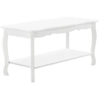 [en.casa] Couchtisch Pearl 88x40x42 cm Shabby Shic Stil Weiß