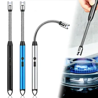 Vegena 3 Pcs Stabfeuerzeug Lichtbogen Feuerzeug Lang Feuerzeug Elektrisch Elektronisches Elektrisches Feuerzeug Feuerzeug Jetflame USB Aufladbar Plasma Kerzenanzünder Für Kerzen Anzünden Küche Grill