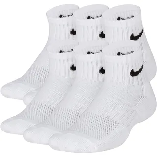 Nike Y NK EVERYDY CUSH ANKL 6PR 108 Socken, White/Black, 128/140