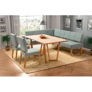 Home Affaire »Ponza Eckbank Küchenbank BESTSELLER« Set, 4 Stk. tlg. Sitzgruppe Esszimmer Stühle Tisch und Bank bequem gepolstert