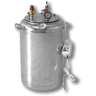 Edelstahl Elektrische Autoklav - entwickelt für die Konservierung von Haushaltsprodukten Automatische Temperatur- und Zeitunterstützung (Vollautomatik) (24 Gläser 0,5 Liter oder 14 Gläser 1 Liter)