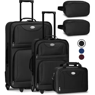 Juskys Athen Koffer-Set 5-tlg. schwarz