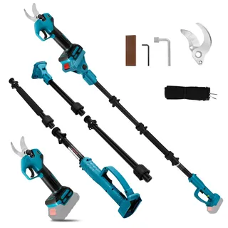 Akku Astschere Kompatibel mit Makita 18V, 2 in 1 Elektrische Gartenschere mit 2M Verlängerungsstange, Max.30 mm Schnittdurchmesser, LCD Display, Astschere Teleskop Ausziehbar bis 4,5m (ohne Akku)