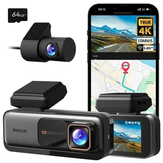 BOTSLAB Dashcam Auto Vorne Hinten 4K/2K mit STARVIS,5.8GHz WiFi Autokamera
