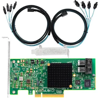 SAS HBA Karte kompatibel mit LSI 9300-8i IT Mode mit SATA & 9211-8i 9207-8i | SAS3008, PCIe 3.0 x8, 2x 8643 auf SATA,HBA Controller PCIe-SATA-Erweiterungskarte, HBA-Controller für ZFS TrueNAS unRAID NAS