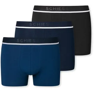 SCHIESSER 95/5 Shorts Organic Cotton Webgummibund blau/schwarz XL 3er Pack