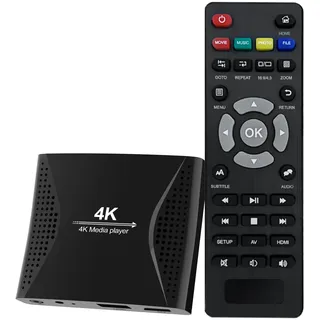 ZUMKUNM 4K Ultra-HD Digital Media Player for USB Drives and MicroSD Cards with 4K HD and Analogy AV, Digital Signage,Automatic Playback,Resume and Looping Capability,H.265 Videos Music Photos...
