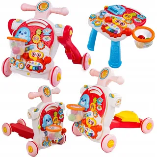 Coil Lauflernwagen 5-in-1, Lernspielzeug, Musikspielzeug,für Kinder, Lauflernwagen mit Licht und Musik, Roller, Spieltisch, höhenverstellbar, ab 12 Monaten Rosa
