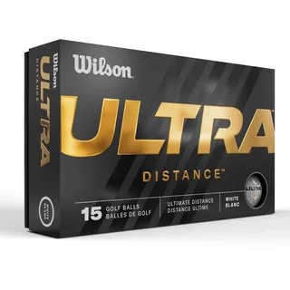 Wilson Staff Golfbälle, Ultra Distance, Zweiteiliger Golfball, 15 Bälle, Weiß