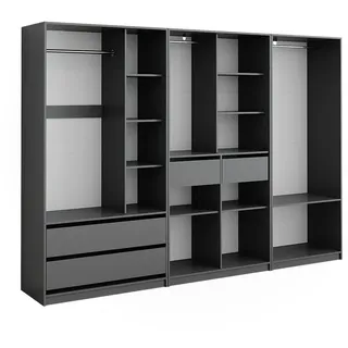 Vicco Kleiderschrank Elmo, Anthrazit 100 x 200 cm Set