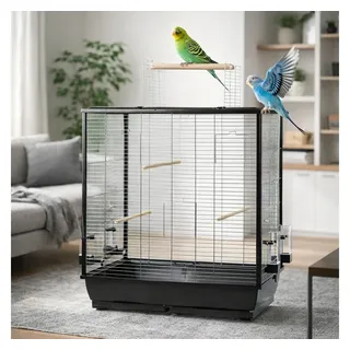 ollesch Großer Vogelkäfig Wellensittich Kanarien Großsittich mit Freisitz