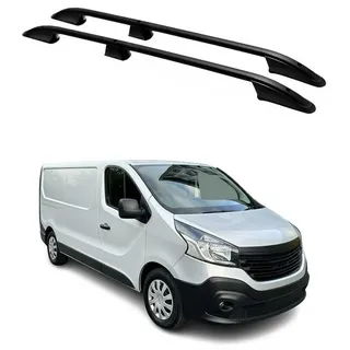Omac Dachreling Dachgepäckträger für Renault Trafic 2014-2024 L2 Langer Alu Schwarz
