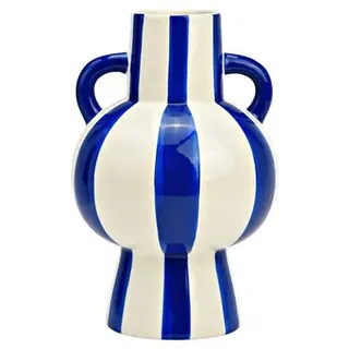 ABELLA Flora Keramik-Vase Krug-Optik gestreift Höhe 24cm, Ø 15cm