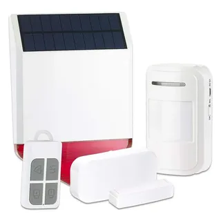 VisorTech Solar-Funk-Alarmalage XMD-4400.easy, 110 dB, 5-teiliges Starter-Set