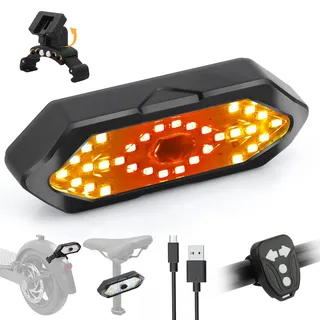 FXINRUIA E Scooter Blinker mit USB Fernbedienung mit Sockel für 5-8 cm Schmutzfänger Scooter Zubehör mit Xiaomi Ninebot Nur für Scooter geeignet