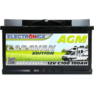 Electronicx GmbH Electronicx Wohnwagen AGM Batterie 100Ah 12V - Mover Solarbatterie Camping Solar Akku batterien wohnmobil solaranlage deep-cycle-batterien camper 100 Ah Akkus