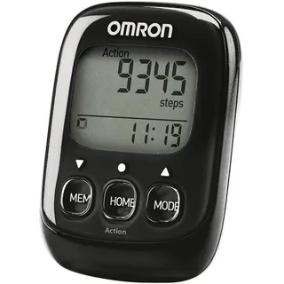Omron Walking Style IV HJ-325-EBK schwarz, 3D-Sensor, Uhr und 7-Tage-Speicherfunktion