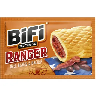 BiFi Ranger - 20er Pack (20 x 60g) – Wurstsnack mit Bohnen und Bacon in einem Teig - Original Salami-Snack to Go - für Unterwegs, im Büro oder beim Sport - Rind- und Schweinefleisch