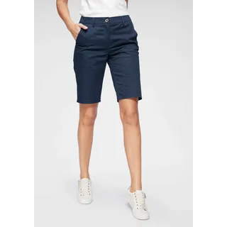 Aniston CASUAL Bermudas ANISTON CASUAL, Damen, Gr. 46, N-Gr, blau (marine), Web, Obermaterial: 97% Baumwolle, 3% Elasthan, unifarben, Basic, figurbetont kniefrei, Hosen Bermudas, im klassischen Stil