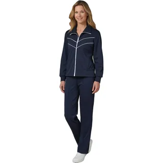 Herbold Sportswear Damen Freizeitanzug Trainingsanzug Hausanzug Sportanzug Kuranzug (DE/NL/SE/PL, Numerisch, 42, Regular, Regular, marine-weiß) - 42
