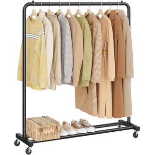 Songmics Kleiderständer mit Rollen 38 x 110 x 141,5 cm tintenschwarz