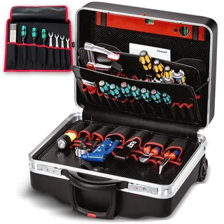 PARAT CLASSIC KingSize Roll neo TSA LOCKTM | Werkzeugkasten leer | Werkzeugkoffer leer gross mit Rollen | Für 50 Einsteckfächer | Mit BASIC Roll-Up Case 8 | 36L Werkzeugtrolley | Werkzeugkiste