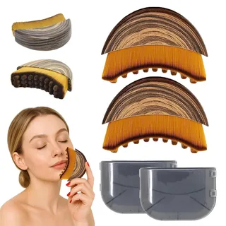 2 Stück Lymphatische Gesichtsbürste, Lymphbürsten Gesicht, Lymph Bürste Gesicht, Alpenfaser Gesichtsbürste, Für Empfindliche Haut Lymphdrainage Massagegerät Kontur Kinn Kiefer