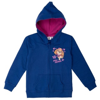 UNITED LABELS Paw Patrol Sweatjacke für Mädchen - Kinder Kapuzenpullover mit Reißverschluss Hoodie Blau (DE/NL/SE/PL, Numerisch, 122, 128, Regular, Blau) - 122-128