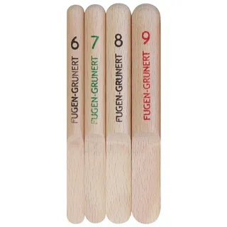 FUGEN-GRUNERT® 4-er Set Glättfinger Silikonabzieher I Fugenglätter von 6 bis 9 mm Breite I 3-in-1 Fugenwerkzeug für Rundfugen mit (Halb) Kugel für perfekte Ecken (Glättfinger 4-er Set)