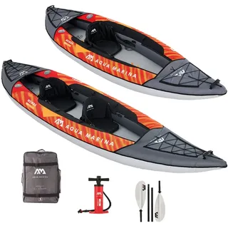 Aqua Marina Memba 390 Touring 2 Personen aufblasbares Kajak Kanu mit Paddel, Pumpe, Rucksack x 90 cm