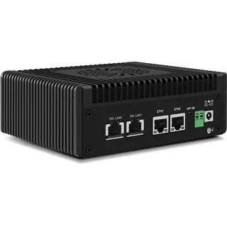 CWWK N150 Mini PC (Upgraded N100) Firewall mit 4 Port 10GbE RJ45 + 2.5GbE LAN, S7 Pro OPNsense Appliance Mini Computer, Barebone Micro PC DDR5 NO RAM/SSD/OS, Dual NVMe, USB-C, TF