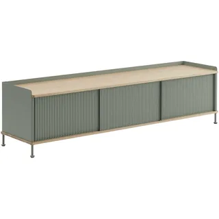 Muuto Enfold Sideboard, 186 x 48 cm, eiche / dusty green