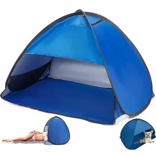 Pop Up Strandzelt für persönliche und kleine Haustiere, winddichter Strand-Sonnenschutz im Freien tragbare Strandzelte für kleine Hunde Katzen Camping Park Wandern Picknick Touring ( Color : Blue , Si