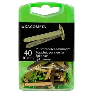 Exacompta 5x Box mit 40 Stück Musterbeutelklammern, 30mm - Gold - 14748E