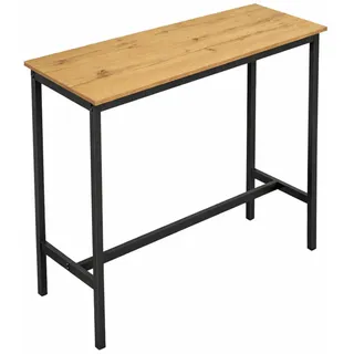 OEM Begryf Bartisch Schwarz, Holzwerkstoff, Metall 100x40x90 cm, Stehtisch Küchentisch, Industrial Stil - Schwarz