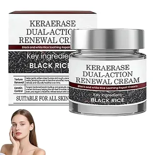 KeraErase Dual-Action Renewal Cream, KeraErase Dual-Action Erneuerungscreme, Natürlich Schwarze Reis-Hautreparatur-Essenzcreme, Feuchtigkeitsspendend, für Aller Hauttypen (3)