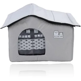 Dpofirs Medium Katzenhaus Im Freien Im Sommer Winter, Hundehütte Indoor, Gemütliche Hundehöhle & Katzenhöhle, Angenehme Hundehütte Indoor, Hundehaus für Drinnen, Hundehöhle für Hunde und Katze