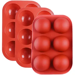 3 Stück Mittlere Hemisphere Halbkugel-Silikonform mit 6 Hohlräumen, Schokoladenform Silikonform Halbkugel Backform Schokoladenform Silikon Kugel Schokolade Rund für Dome-Mousse, Kuchen, Gelee, Pudding