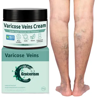 Krampfadern Creme(50g), Creme gegen Krampfadern, Varicose Veins Creme für Beine, passend für Spinnen Venen, verbessern die Blutzirkulation, stärken kapillare müde und schwere Beine schnelle Linderung