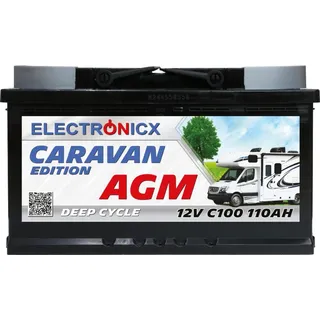 Electronicx Caravan Edition V2 AGM Batterie 110Ah 12V / Wohnmobil Boot Versorgungsbatterie