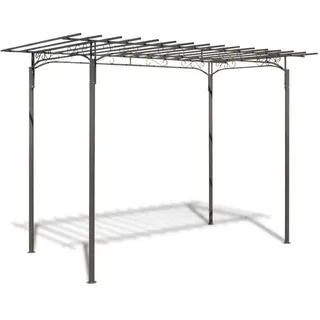 tidyard Pavillon Gartenpavillon Anbaupavillon Gartenlaube Gartenhaus Laube Pergola Terrassenüberdachung aus Stahl 190 x 320 cm Braun