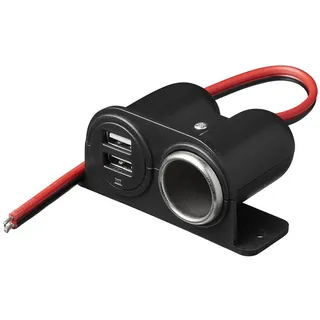 Aufbau Steckdose Zigarettenanzünder 12 und 24V, 2x USB Ladegerät KFZ Stecker