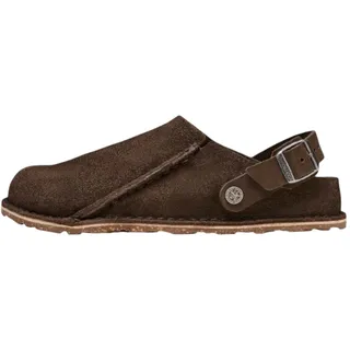 Birkenstock - Hausschuhe LUTRY Premium Espresso Suede aus Leder, Dunkelbraun (45) - 45 EU