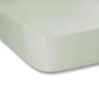 Bianca Plain Dyed Light Green Spannbettlaken, 135 x 200 cm, 100% Perkal-Baumwolle
