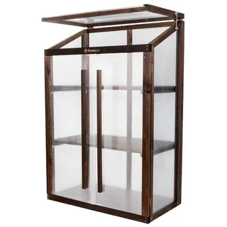 QLS Mini für Balkon Holz & Polycarbonat 80x42x121 cm dunkel,
