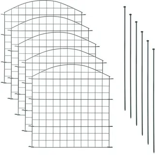 Estexo Teichzaun Gartenzaun 11tlg Set Zaun 5 Elemente Gitterzaun Anthrazit
